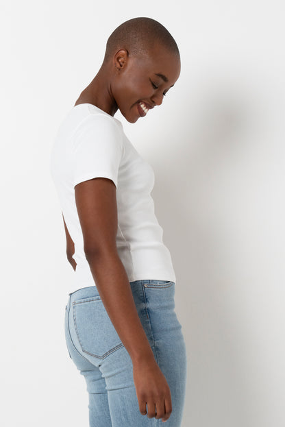 Fitted Ribbed T-Shirt _ 163455 _ White