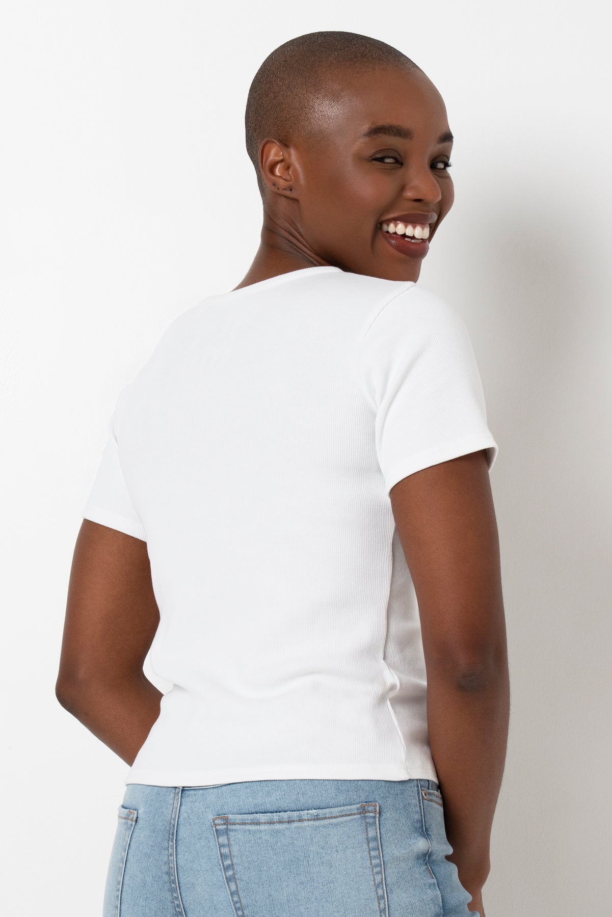 Fitted Ribbed T-Shirt _ 163455 _ White