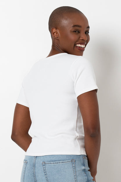 Fitted Ribbed T-Shirt _ 163455 _ White
