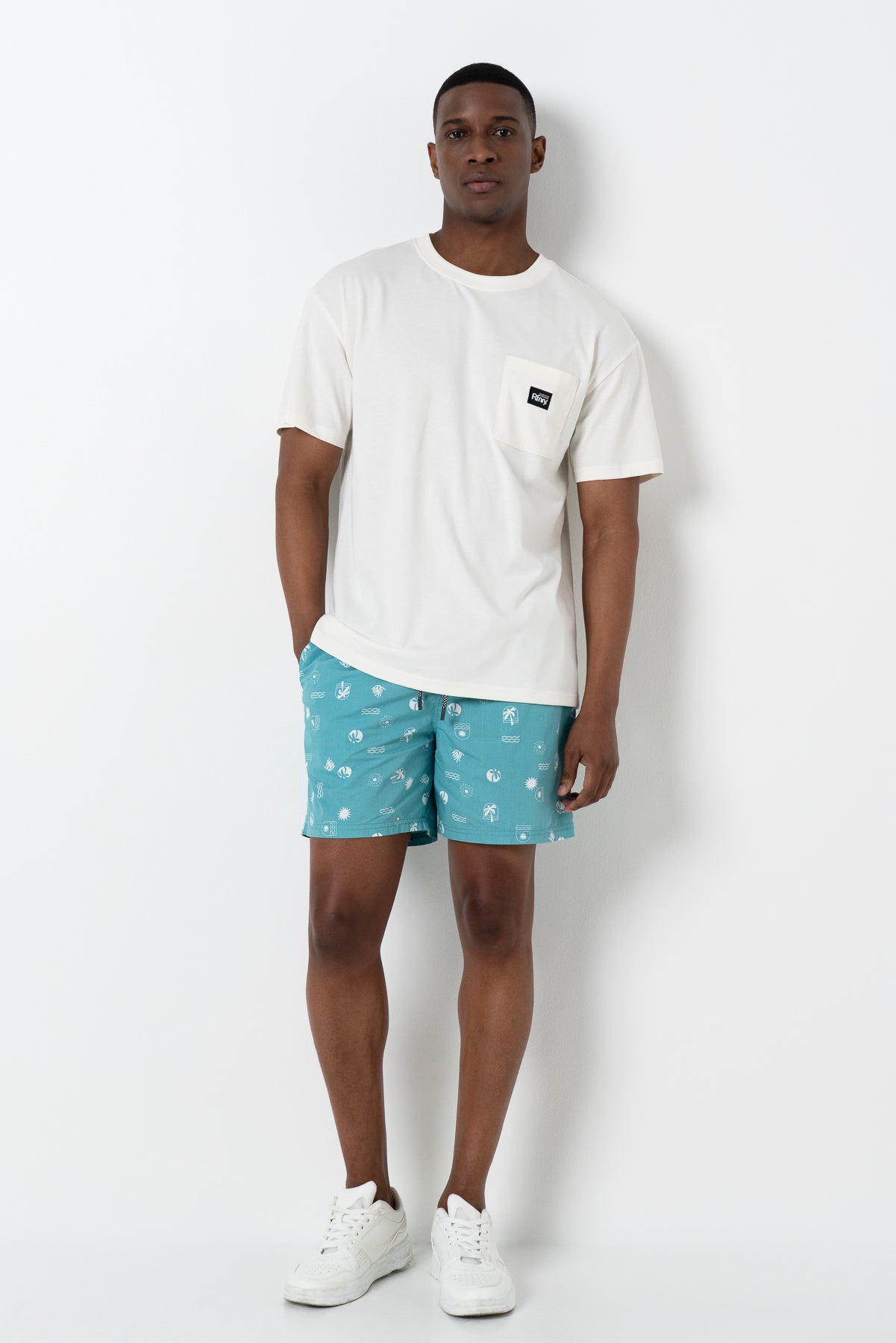 Printed Pool Shorts _ 164448 _ Turquoise