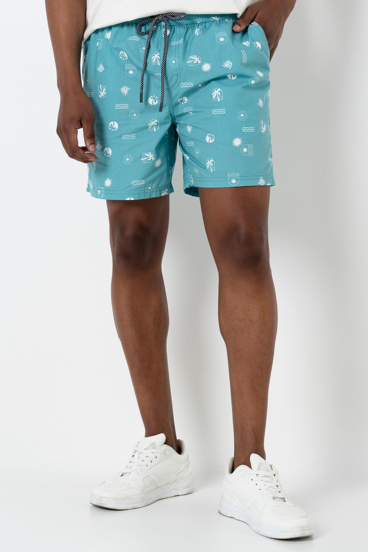 Printed Pool Shorts _ 164448 _ Turquoise