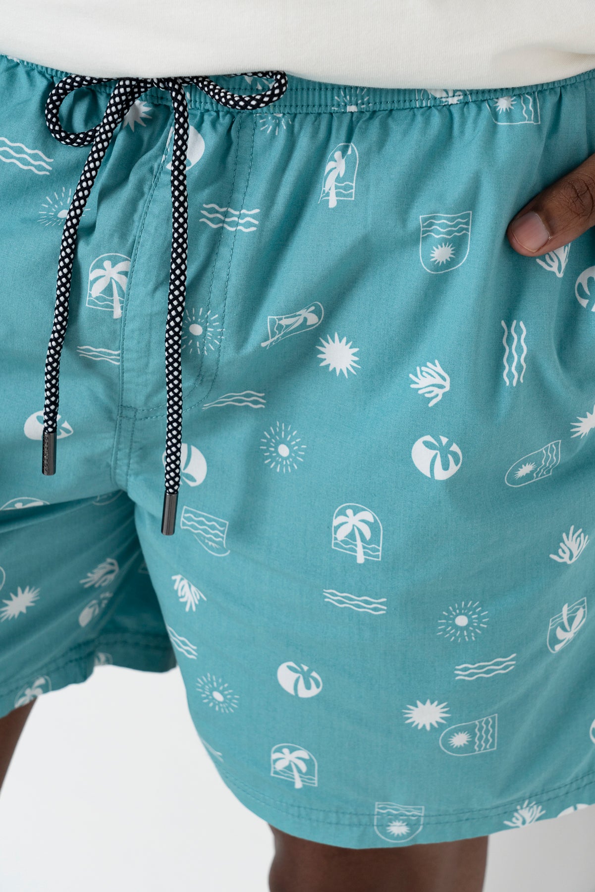 Printed Pool Shorts _ 164448 _ Turquoise