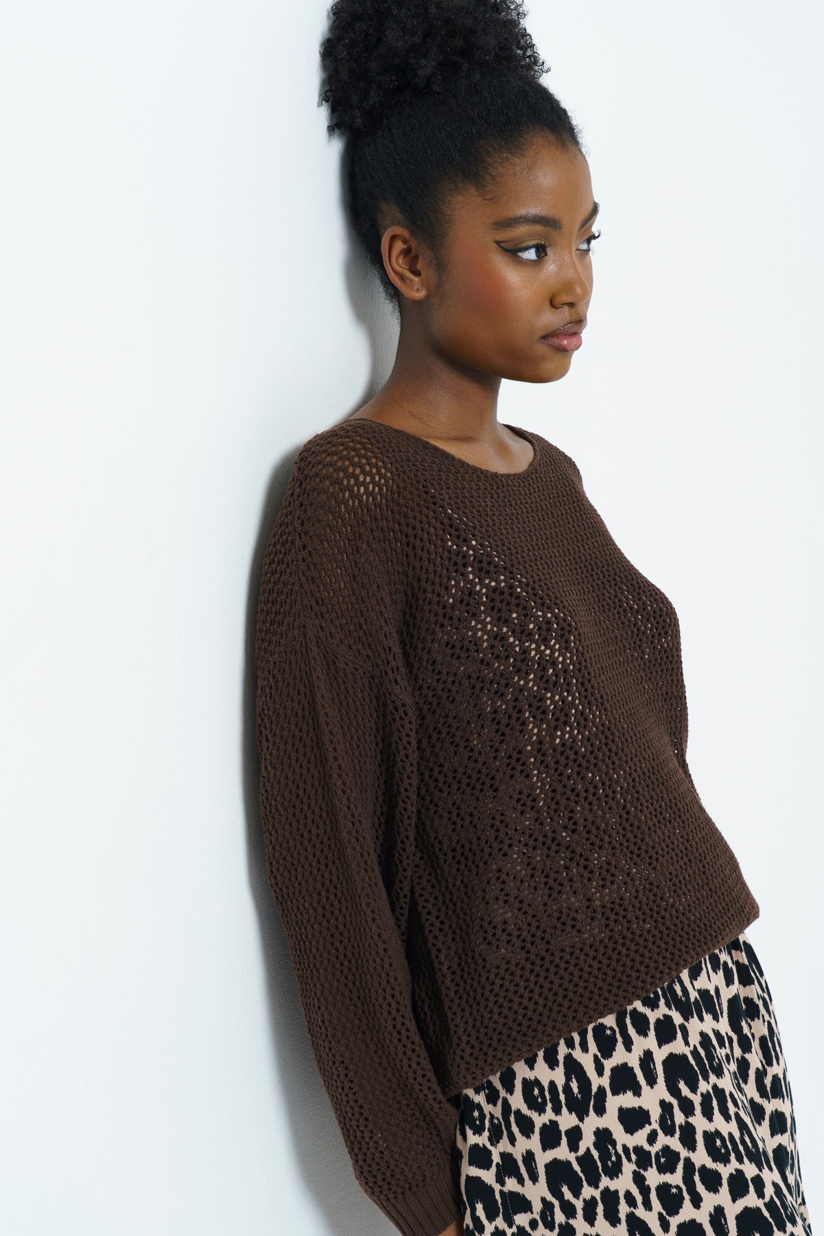 Wide Sleeve Jumper _ 167663 _ Brown