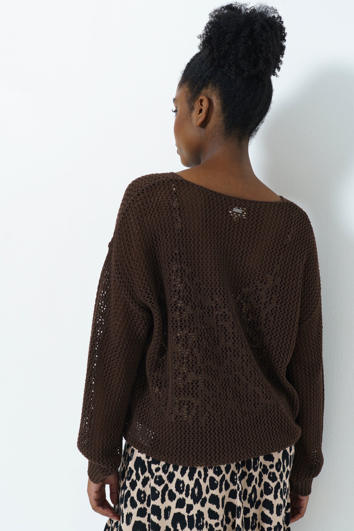 Wide Sleeve Jumper _ 167663 _ Brown