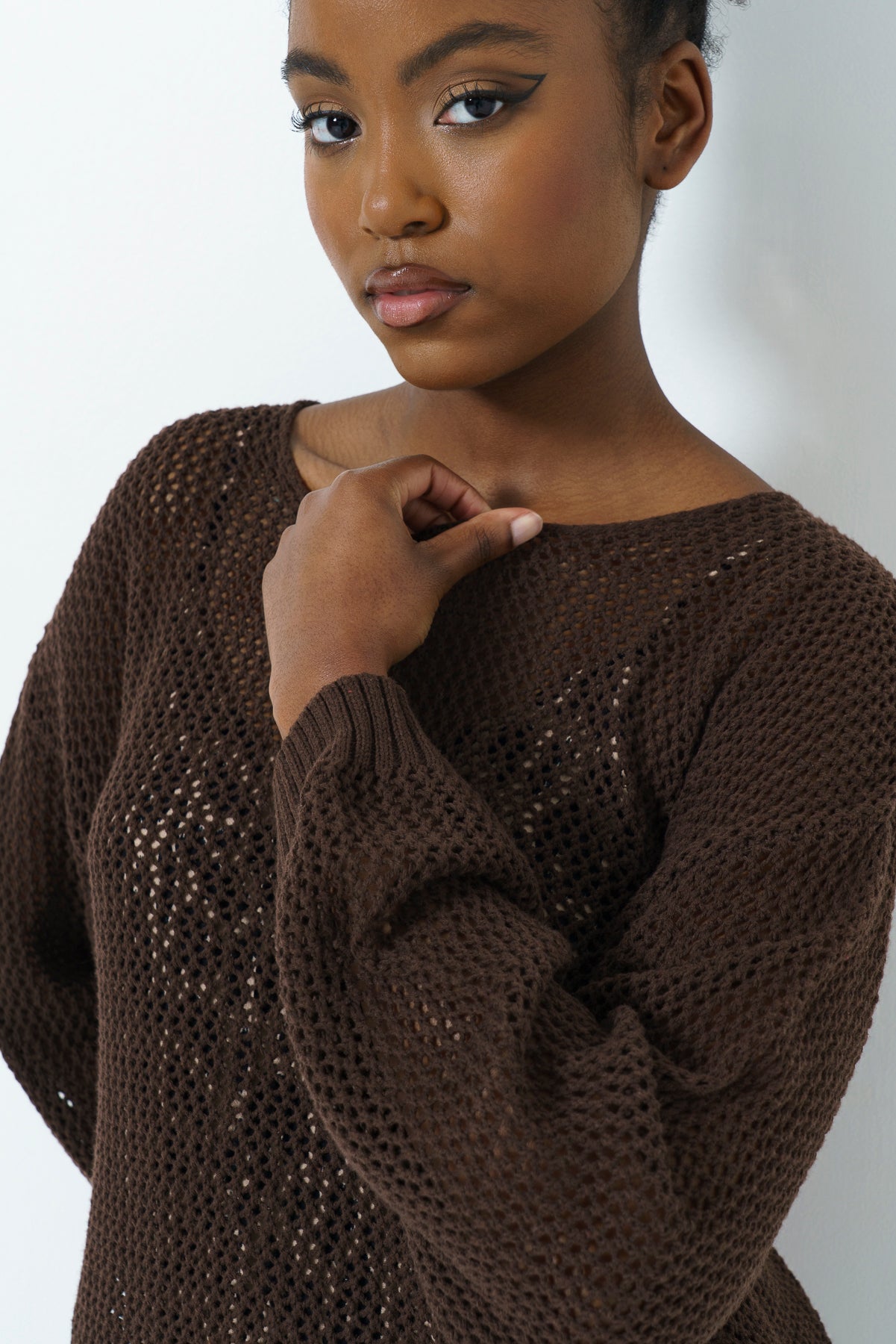Wide Sleeve Jumper _ 167663 _ Brown