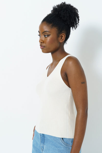 Knit Strappy Tank _ 163524 _ Milk