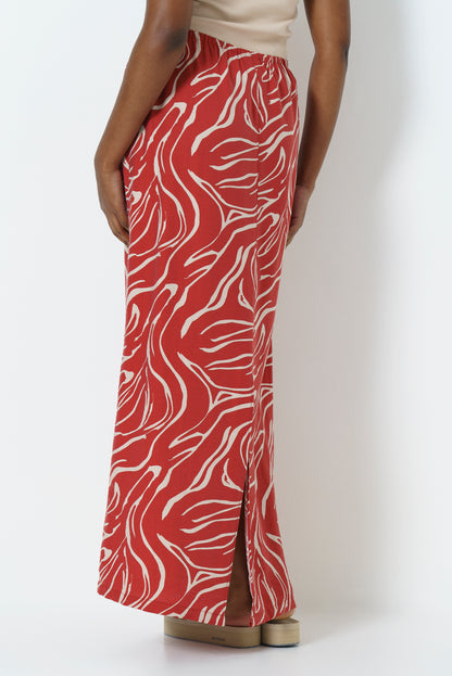 Column Maxi Skirt _ 165805 _ Red