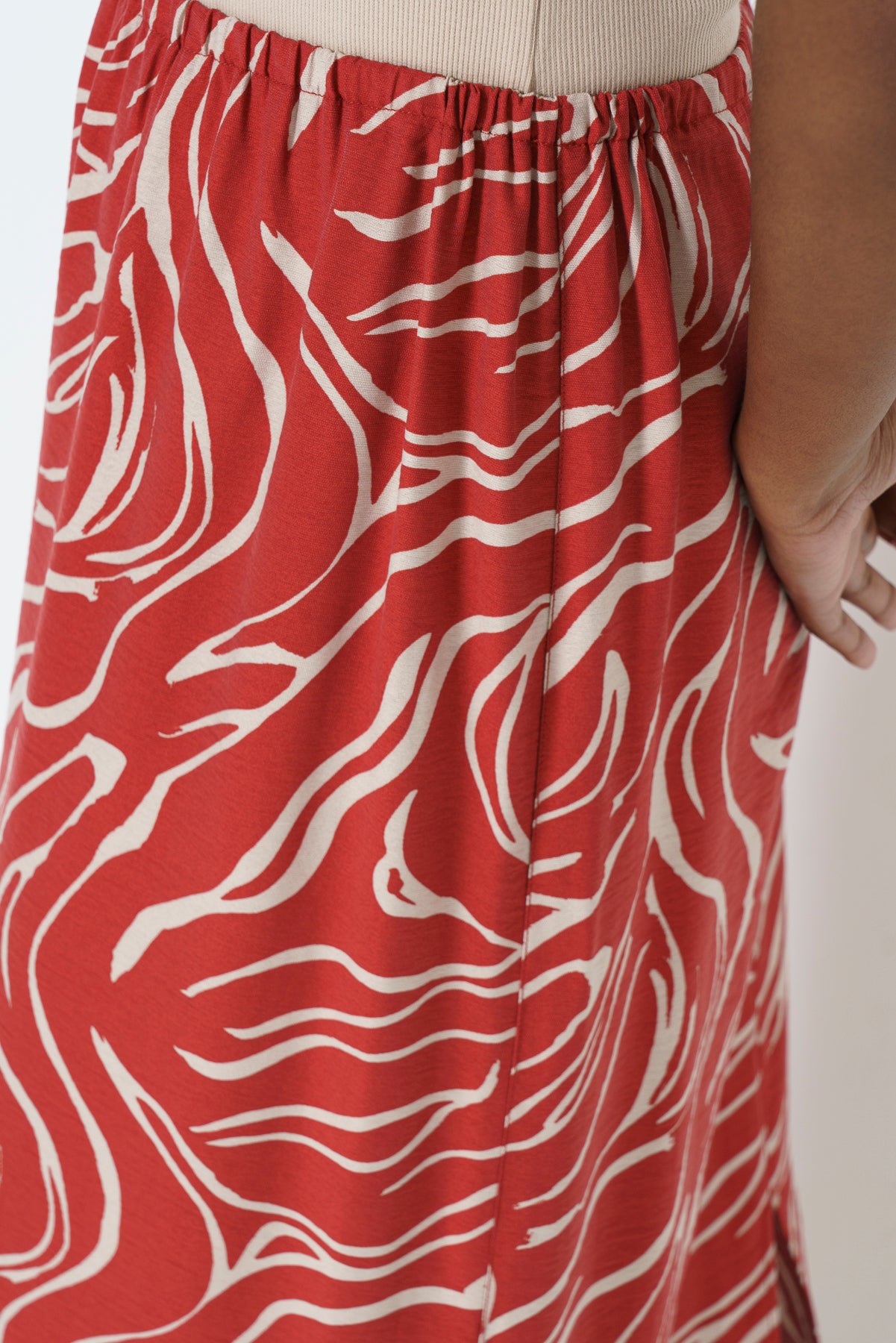 Column Maxi Skirt _ 165805 _ Red