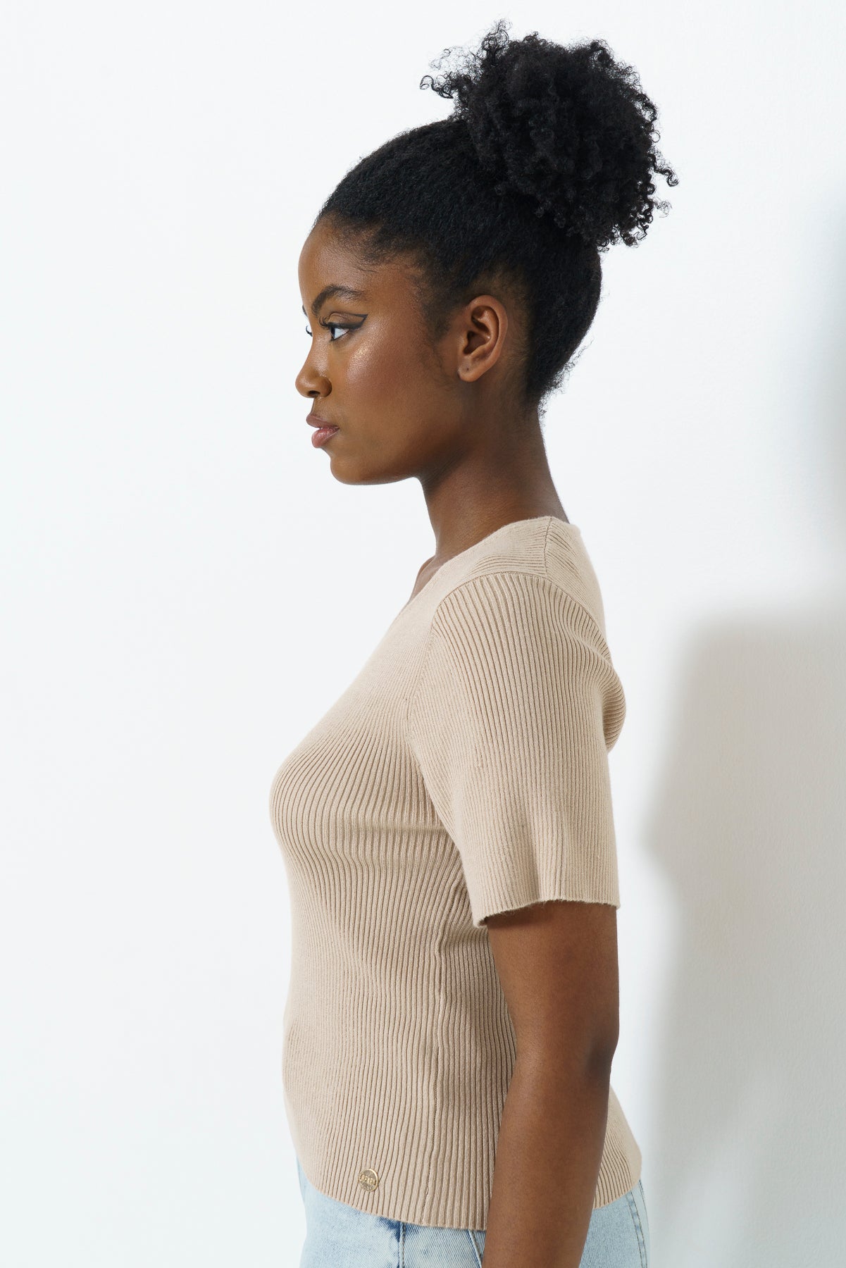 Rib Knit Top _ 163565 _ Sand