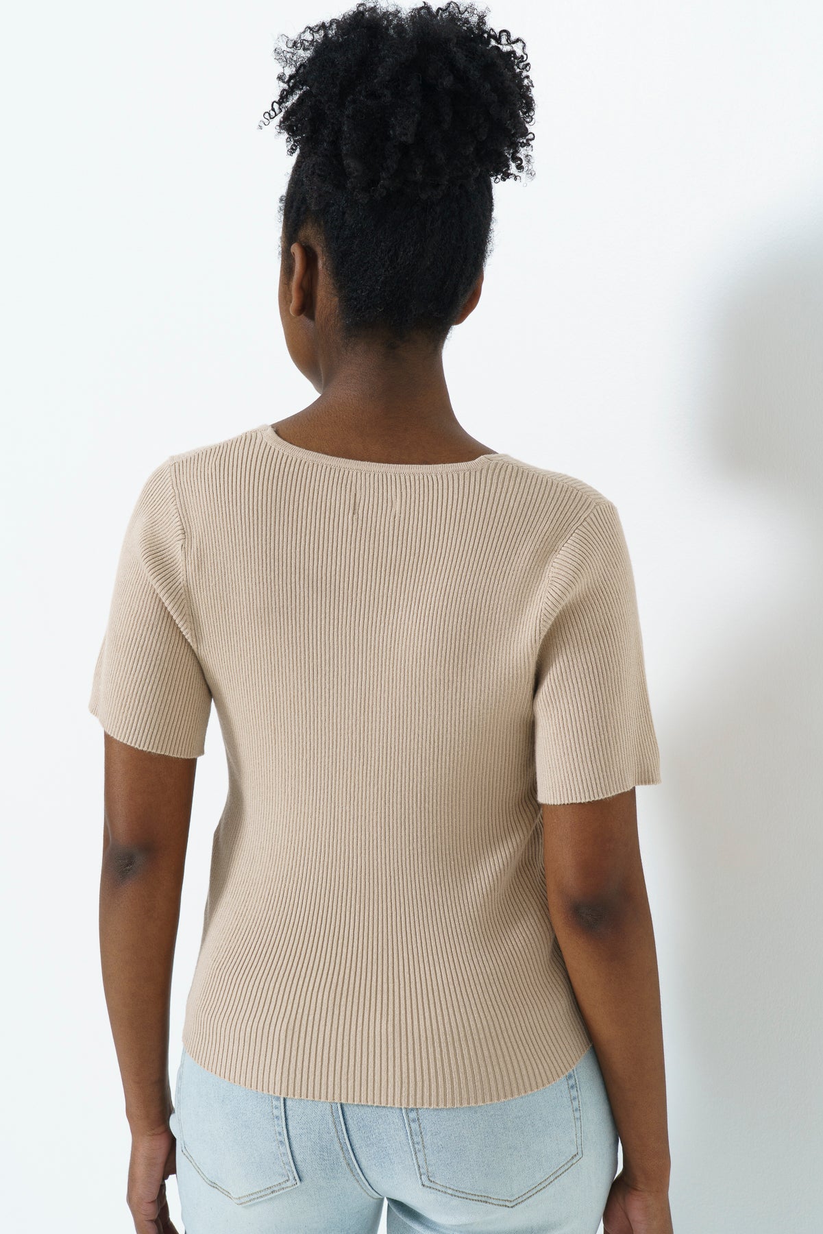 Rib Knit Top _ 163565 _ Sand