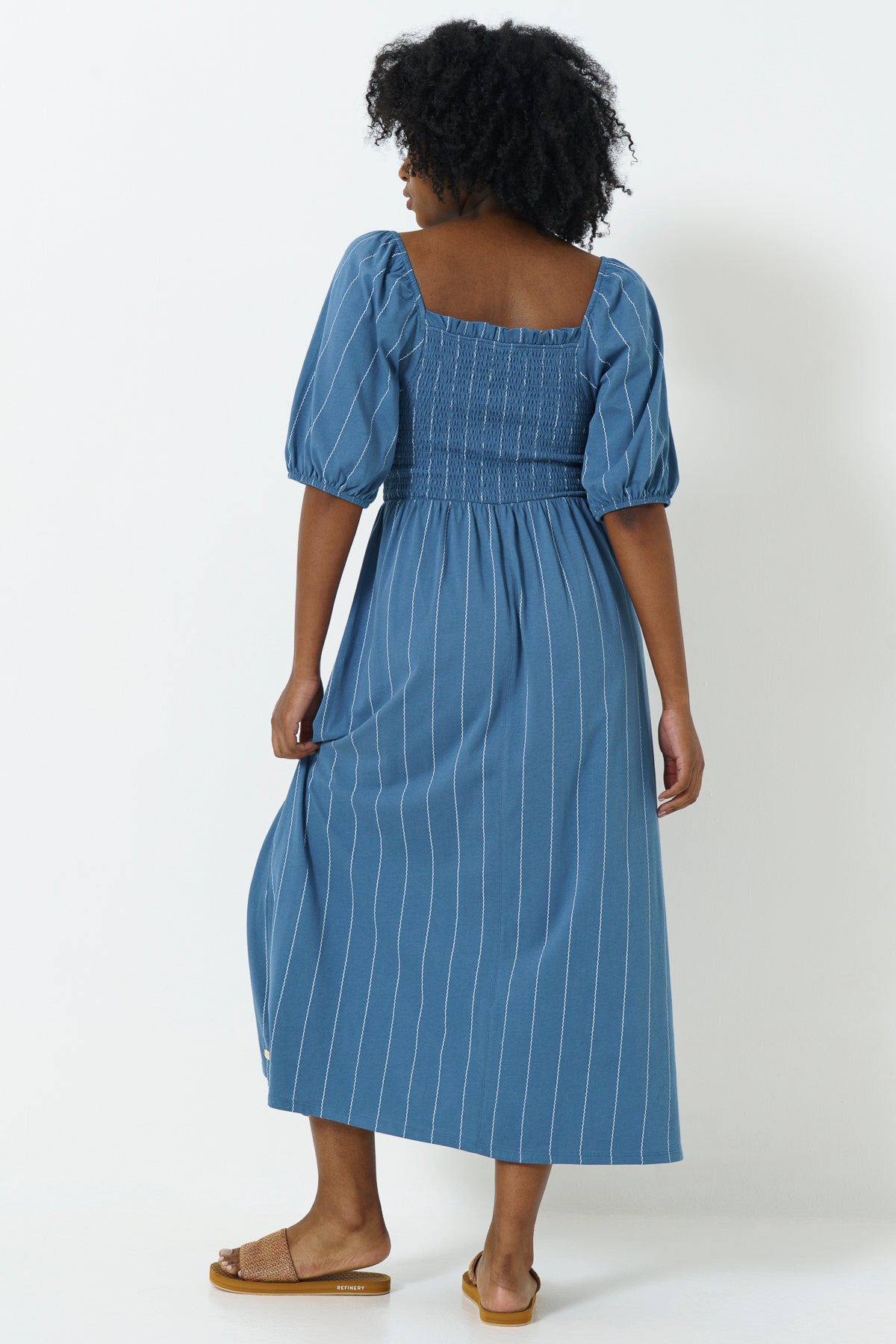 Bodice Puff Sleeve Dress _ 165754 _ Blue