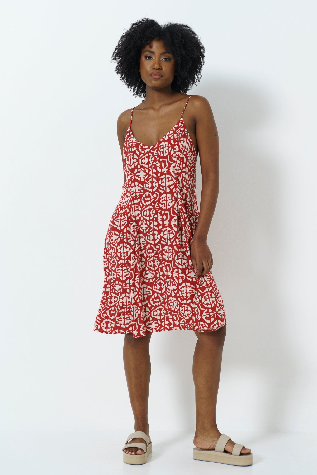 Panel Flare Dress _ 163485 _ Red