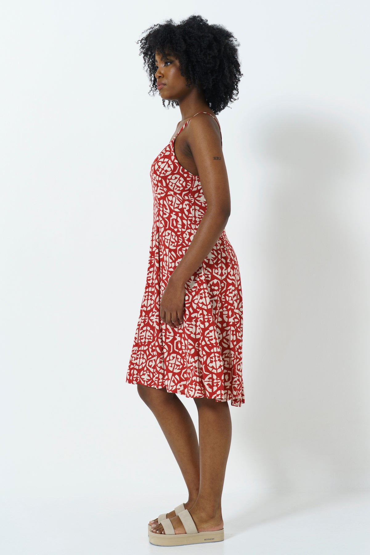 Panel Flare Dress _ 163485 _ Red
