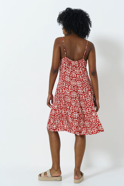 Panel Flare Dress _ 163485 _ Red