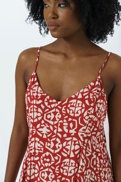 Panel Flare Dress _ 163485 _ Red