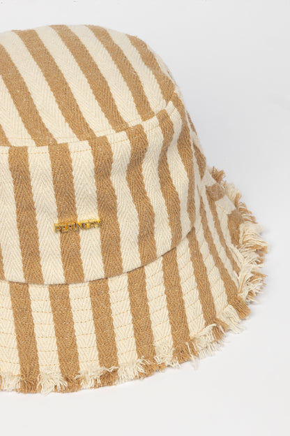 Stripe Bucket Hat _ 164928 _ Natural