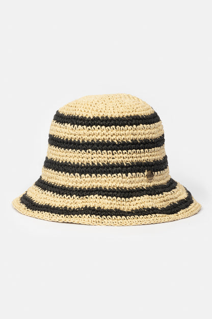 Raffia Stripe Hat _ 161002 _ Natural