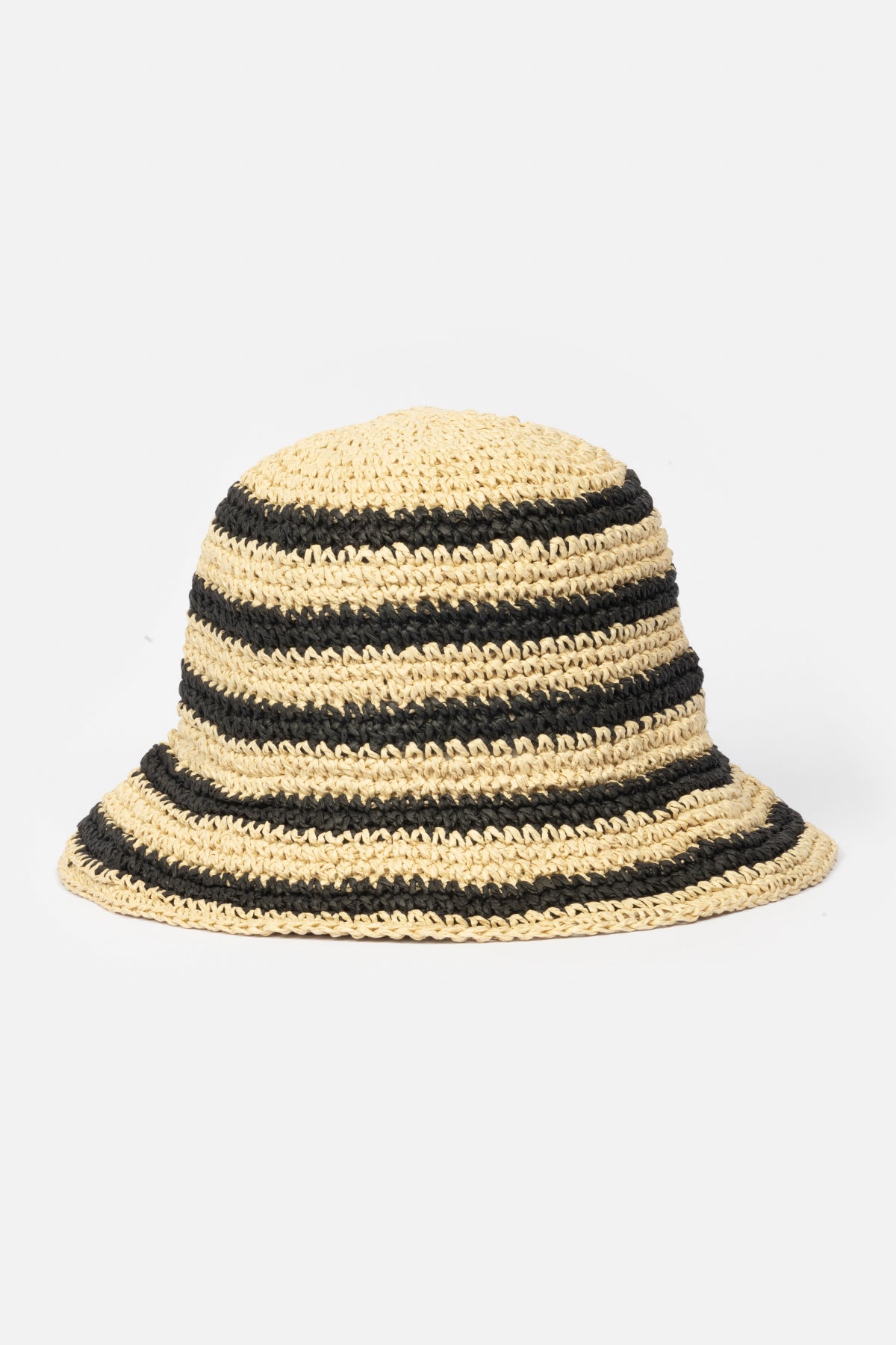 Raffia Stripe Hat _ 161002 _ Natural