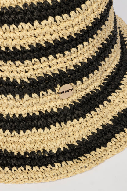 Raffia Stripe Hat _ 161002 _ Natural