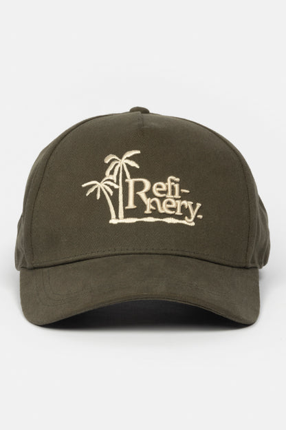 Palm Print Embroidery Cap _ 164942 _ Green
