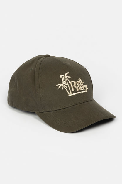 Palm Print Embroidery Cap _ 164942 _ Green
