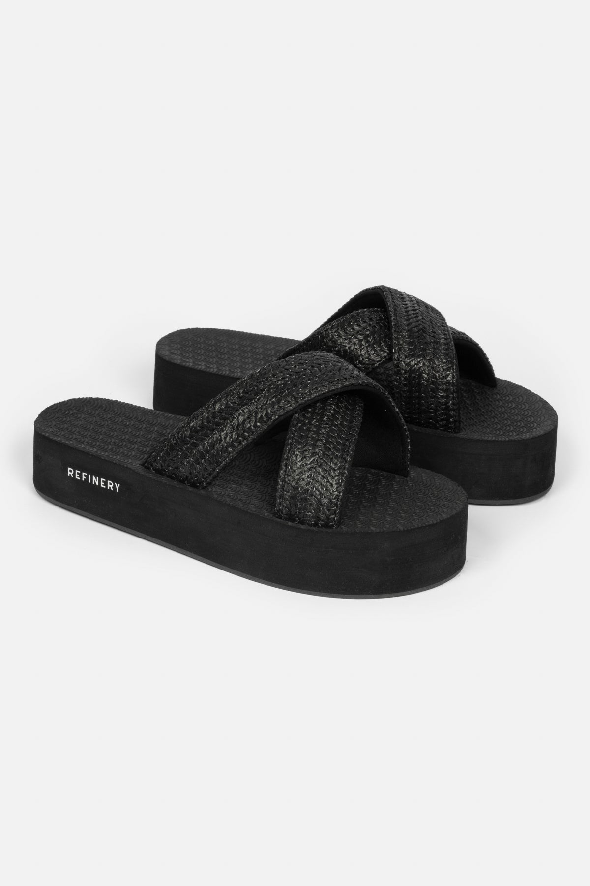 Raffia Sandal _ 164918 _ Black