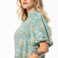 Hi-Neck Blouse _ 141548 _ Green