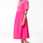 Curve Waist Combo Dress _ 141347 _ Pink