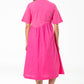 Curve Waist Combo Dress _ 141347 _ Pink