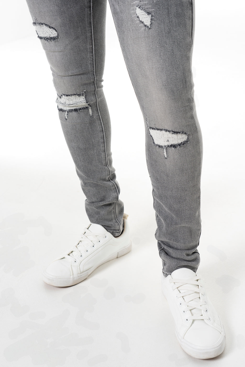 Rf10 Rip And Repair Skinny Denim Jeans _ 140454 _ Grey Wash