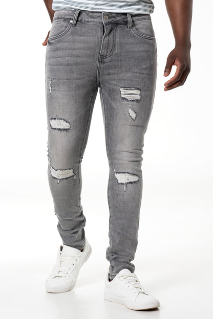 Rf10 Rip And Repair Skinny Denim Jeans _ 140454 _ Grey Wash