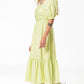 Puff Sleeve Poplin Dress _ 141417 _ Green