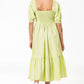 Puff Sleeve Poplin Dress _ 141417 _ Green