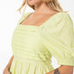 Puff Sleeve Poplin Dress _ 141417 _ Green