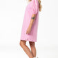 Puff Sleeve T-Shirt Dress _ 141412 _ Pink