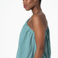 One-Shoulder Linen Top _ 143369 _ Green