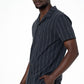 Textured Striped Shirt _ 141636 _ Black