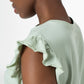 Frill Detail T-Shirt _ 143382 _ Sage