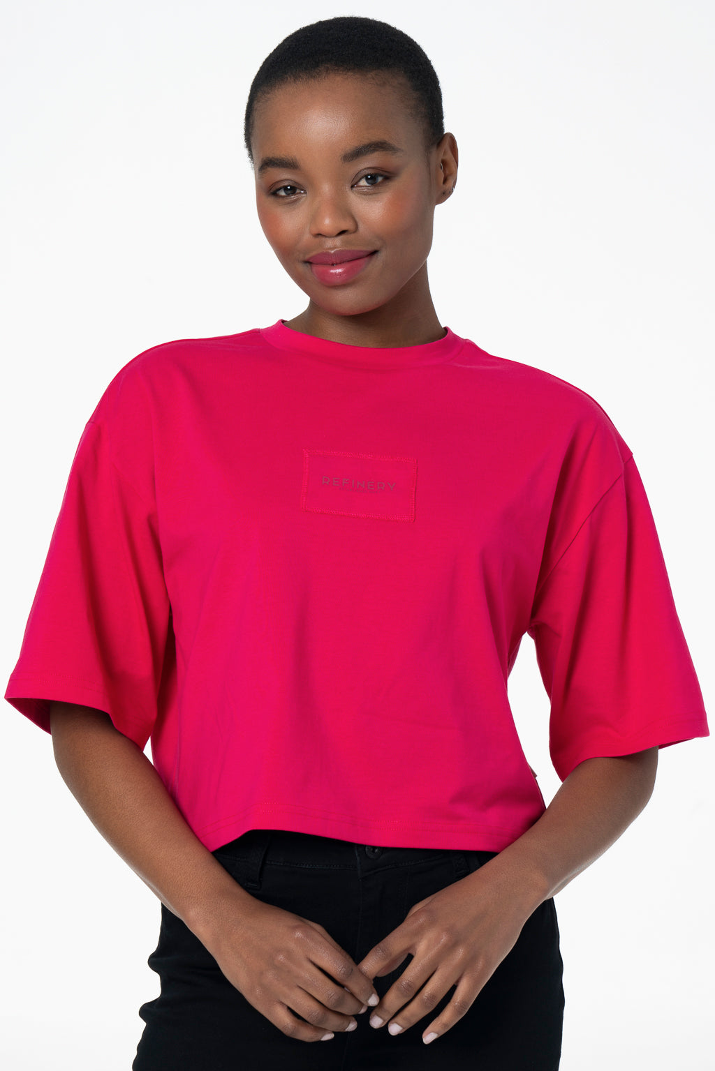 Boxy Branded T-Shirt _ 143192 _ Pink