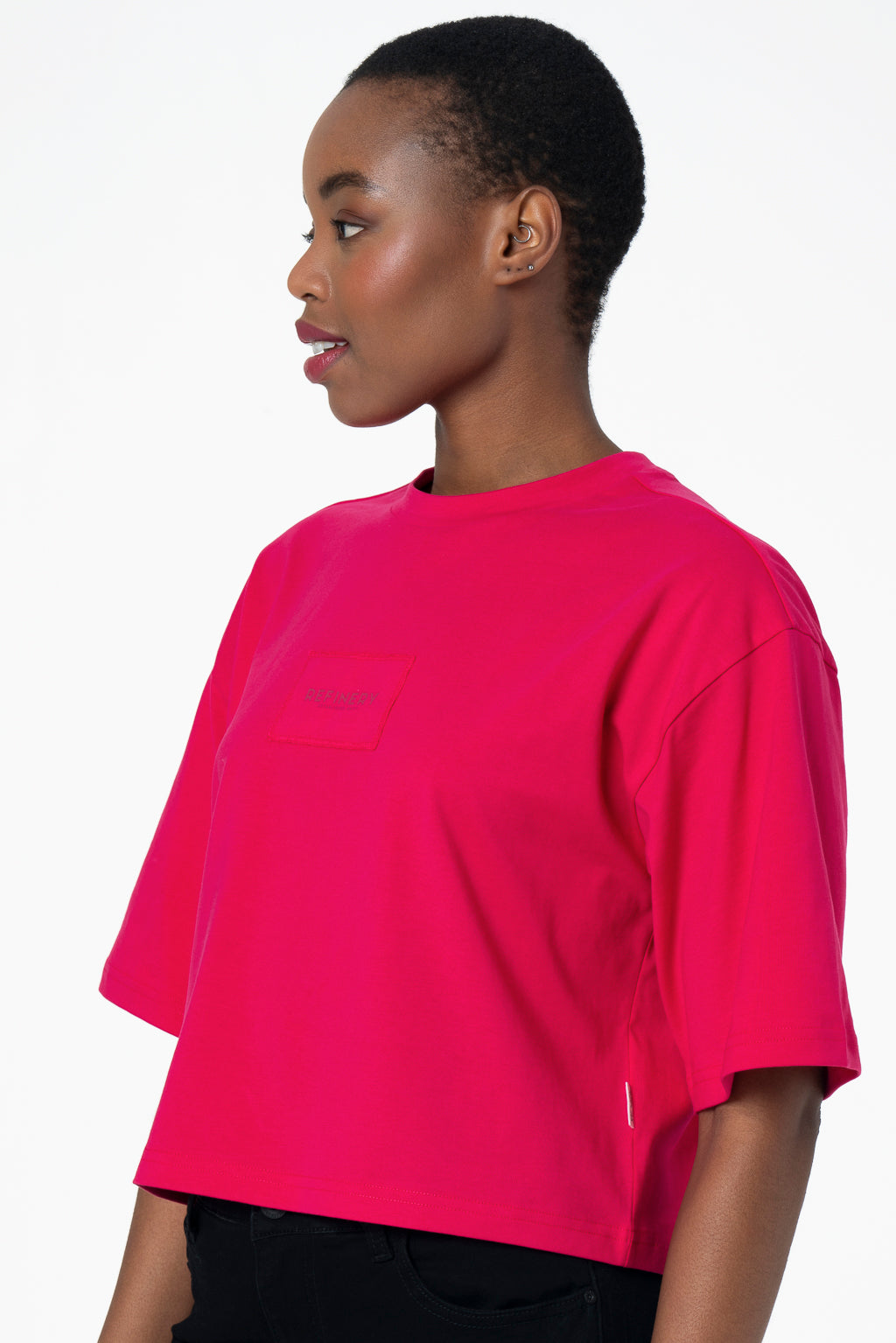 Boxy Branded T-Shirt _ 143192 _ Pink