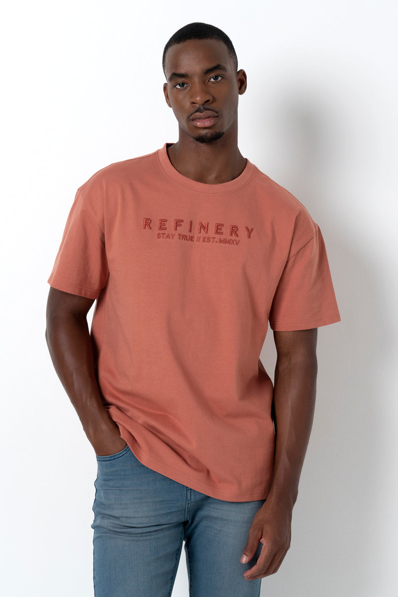 Embroidery T-Shirt _ 158812 _ Rust