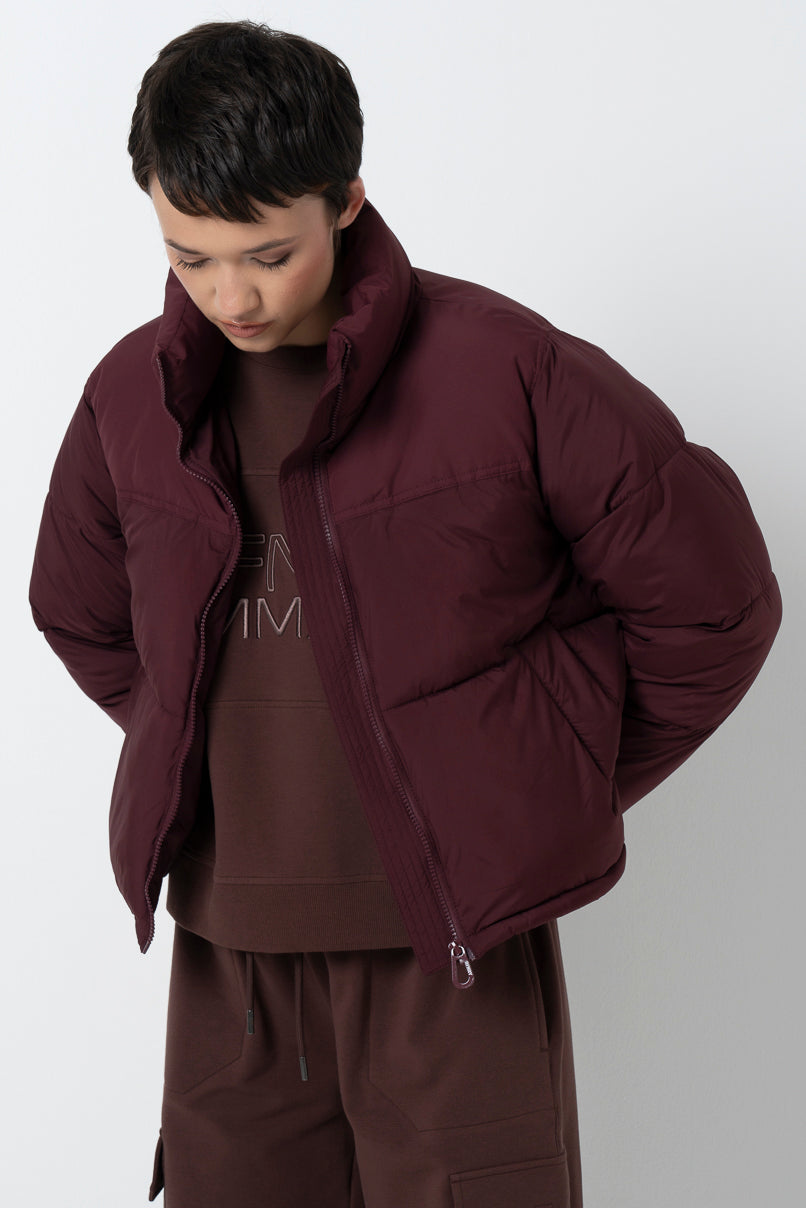 Quilted Puffer Jacket _ 157794 _ Burgundy
