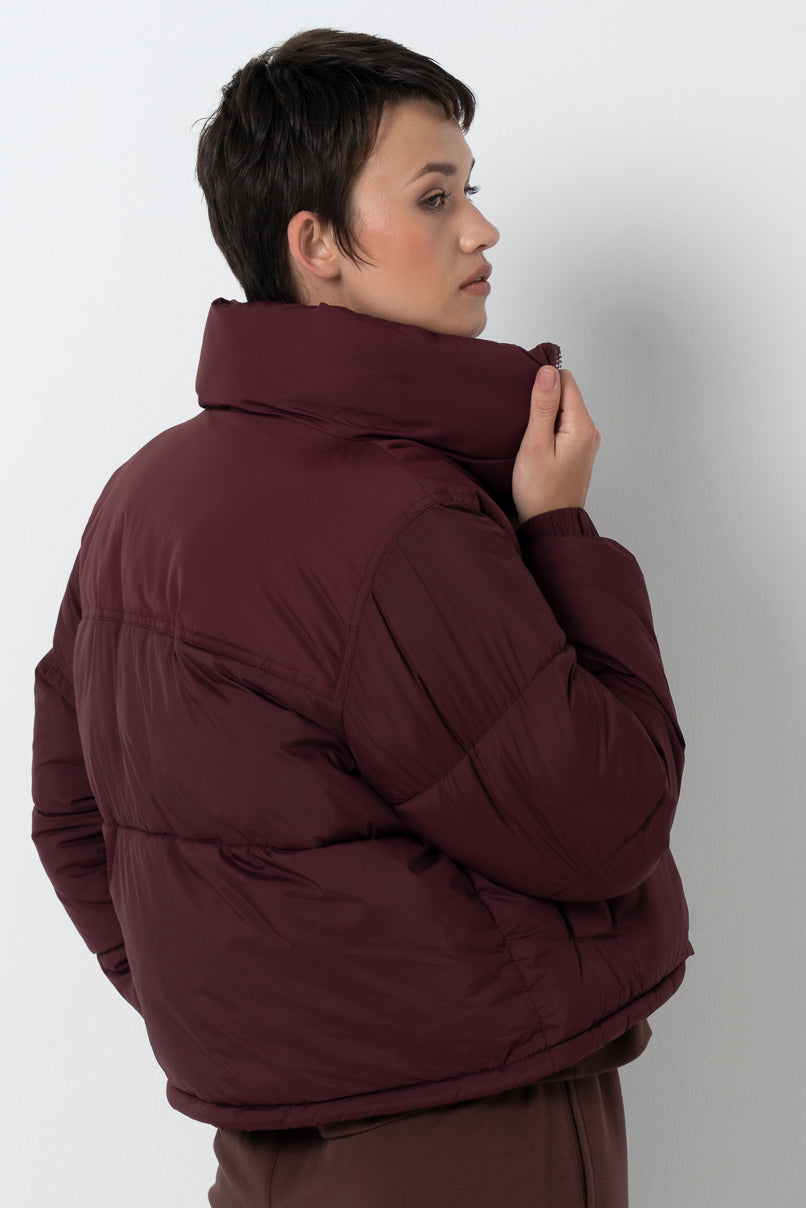Quilted Puffer Jacket _ 157794 _ Burgundy