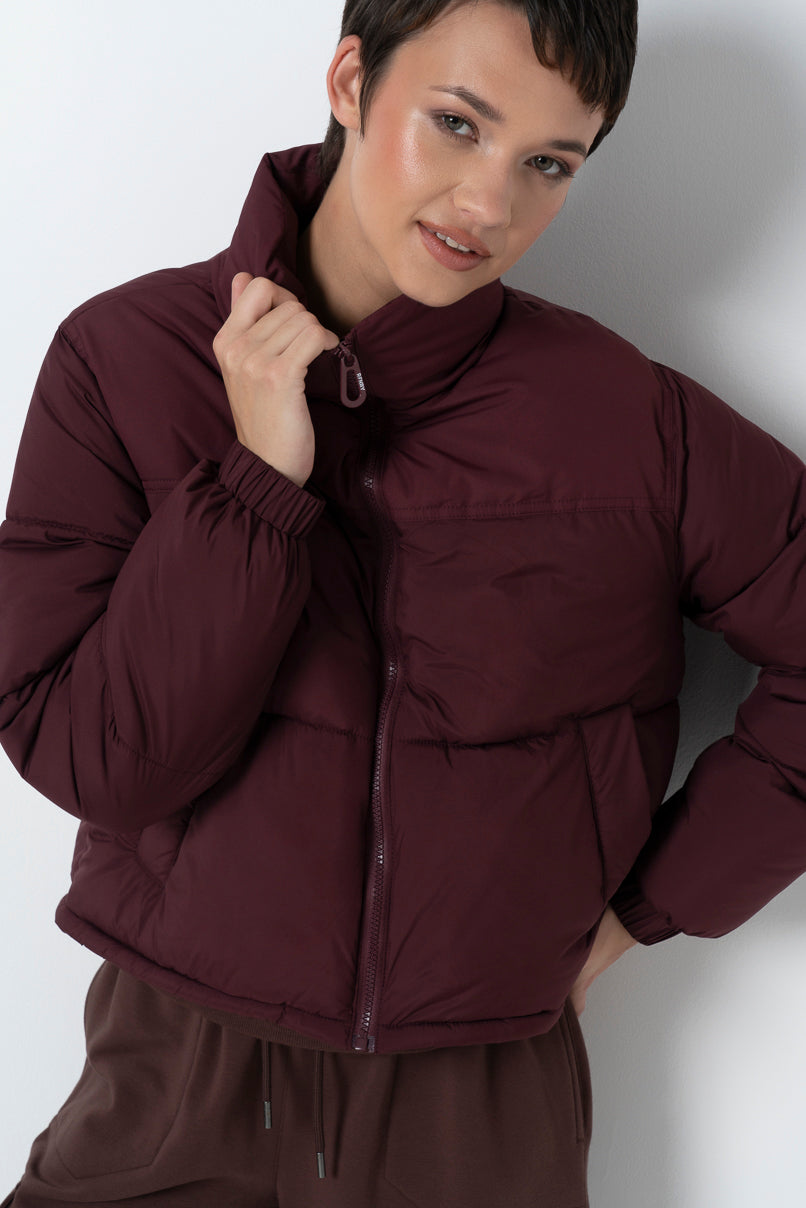 Quilted Puffer Jacket _ 157794 _ Burgundy
