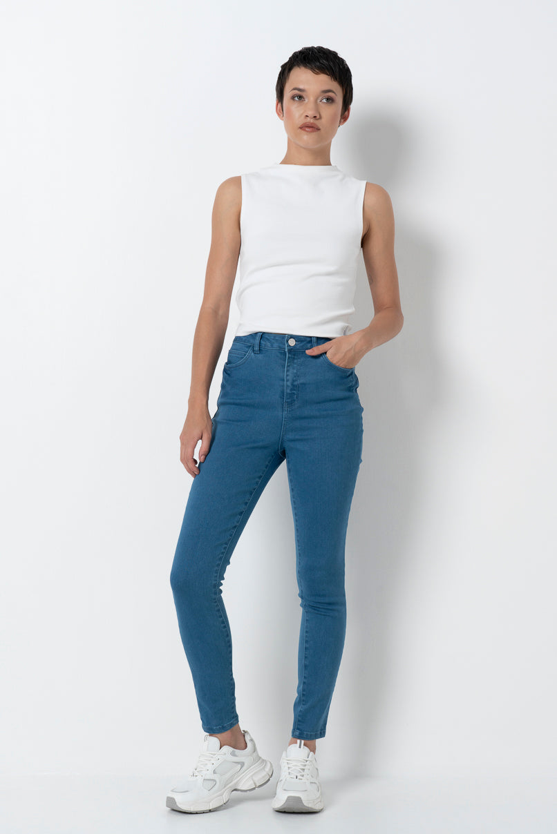 Rf09 Hi Waist Skinny Jean _ 157478 _ Mid Wash