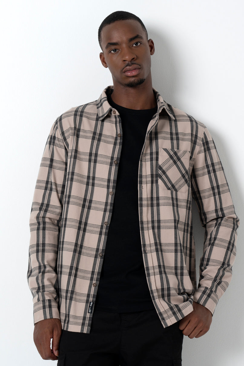 Check Shirt _ 157660 _ Taupe