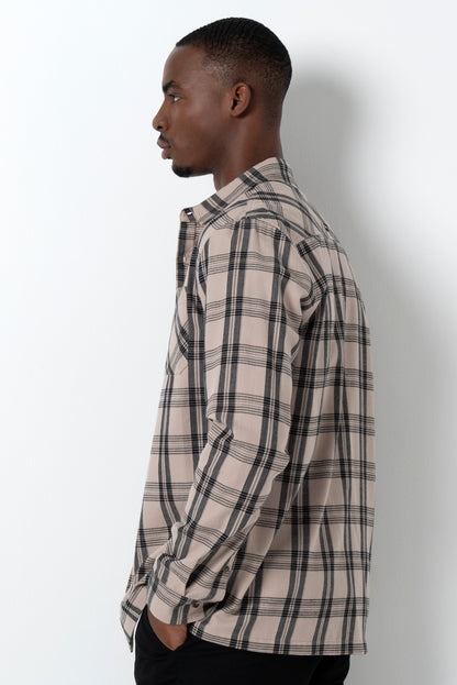 Check Shirt _ 157660 _ Taupe