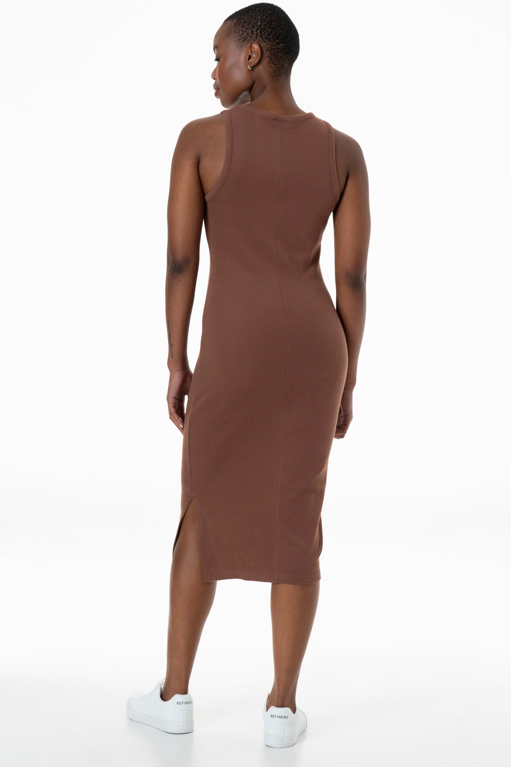 Ribbed Bodycon Dress _ 143286 _ Brown