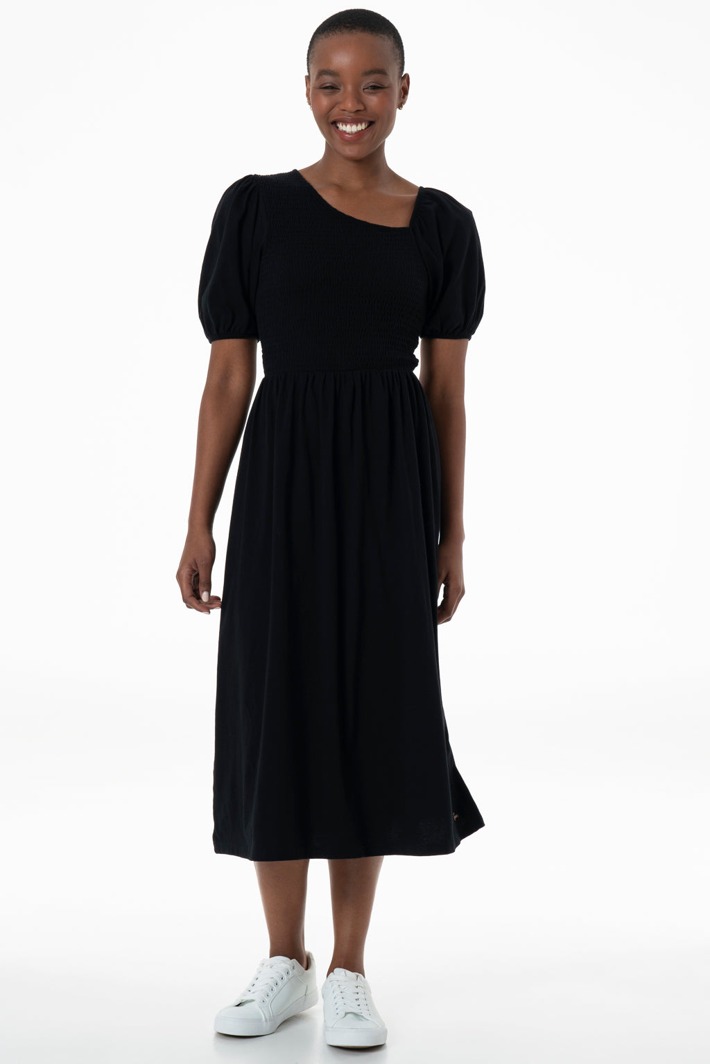 Shirred Bodice Dress _ 143563 _ Black from REFINERY – Refinery