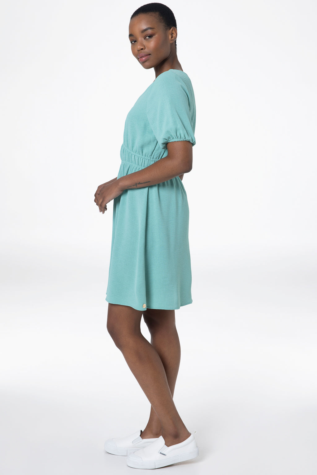 Fit And Flare V-Neck Dress _ 143346 _ Green